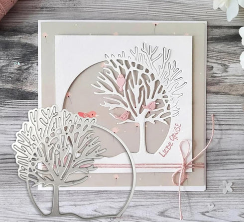 Tree Border Frame Metal Die Cuts, Tree Border Background Wedding Cutting Dies Stencils DIY Crafts Cards Cuts for DIY Embossing Card Making Photo D...