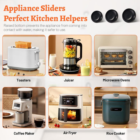 28pcs Appliance Sliders for Kitchen Appliances, Self-Adhesive Small Countertop Appliance Slider Rollers for Air Fryer Coffee Maker Easy Moving wit...