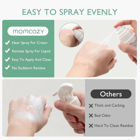 Momcozy Baby Diaper Rash Cream Spray, Single Hand Diaper Spray Daily Use for Skin Care, Natural Ingredients Coconut Diaper Cream, Fragrances Free ...