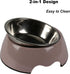 M&BGWPP Melamine Plastic Dog Food Bowl, Non Skid Base?Anti-Slip Pet Feeder Bowls, 2-in-1 Removable Stainless Steel Pet Water&Food Bowl for Dogs an...