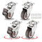 1.5 Inch Caster Wheels for Small Furniture Heavy Duty Casters, Rubber 360º Swivel Casters Set of 4 (2 with Brakes&2 Without), Locking Plate Caster...