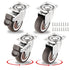 1.5 Inch Caster Wheels for Small Furniture Heavy Duty Casters, Rubber 360º Swivel Casters Set of 4 (2 with Brakes&2 Without), Locking Plate Caster...