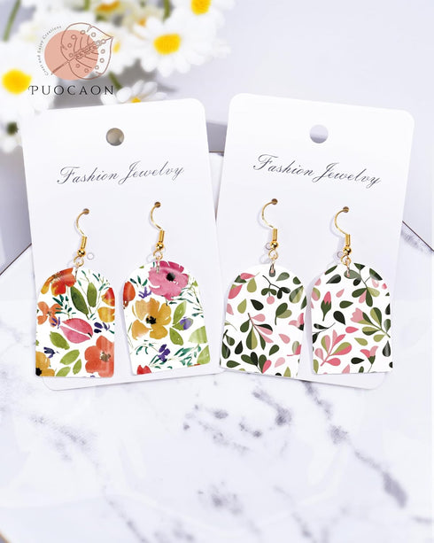 Puocaon Polymer Clay Transfer Paper - 20 Pcs Floral Water Transfer Paper for Polymer Clay, Cosmos Flower Transfer Paper for Polymer Clay Earrings,...