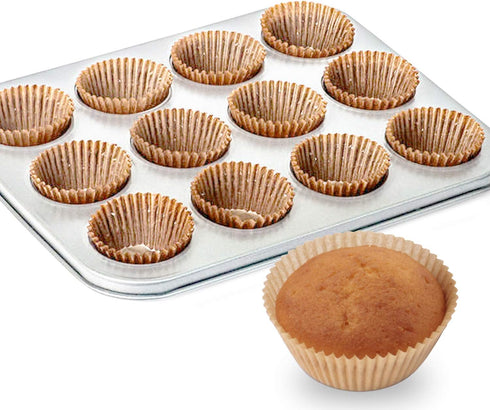 Caperci Standard Natural Cupcake Liners 500 Count, No Smell, Grease-Proof Paper Muffin Liners, Food-grade Baking Cups for Cupcakes, Muffins, Nuts...