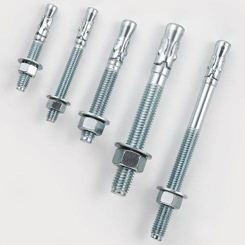 3/8x3" 10Pcs Inch Standard Fasteners for Heavy-Duty Zinc Wedge Anchors for Cement and Concrete...