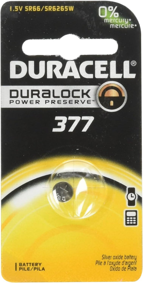 Duracell Watch And Electronic Battery 1.5 V Model No. 377 Carded (Pack of 2)...