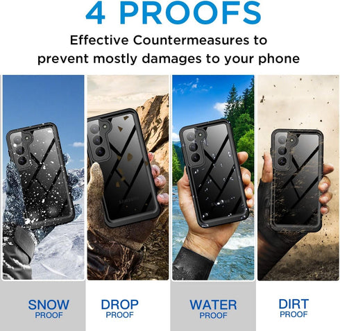 AICase for Samsung Galaxy S23 Case Waterproof, Clear Water Proof Shockproof Dustproof Snowproof Full Body Rugged Transparent Underwater Phone Case...