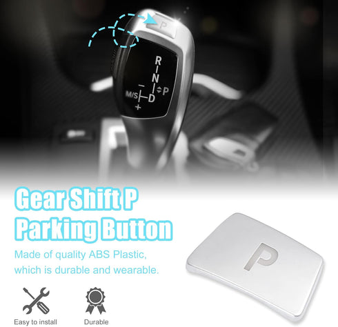 X AUTOHAUX Car Gear Shift P Button Gear Shift Knob Lever Parking Button Cover Replacement for BMW 2 3 4 5 6 Series X3 X4 X5 X6 F22 F23 F30 F31 F34...
