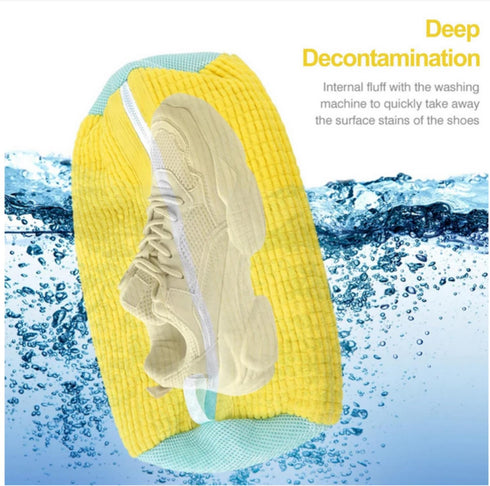 Shoe Washing Machine Bag Laundry Bag,JIAOYUNLILI 360° Wrap-Around Shoe Cleaning Bag, Reusable Shoe Washing Bag for All Shoe Types,Sneaker Washing ...