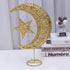 Uonlytech Iron Moon and Star Ornament Glitter Christmas Table Decoration Christmas Tree Decoration Wedding Birthday Holiday Party Supply 20cm (Gol...