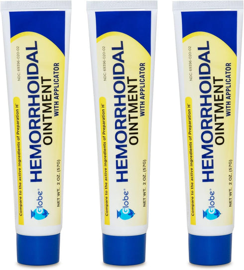 Hemorrhoidal Pain Relief Ointment 2 oz (56g) Per Tube Hemorrhoid Treatment for Fast Acting Itch, Swelling, and Maximum Strength Pain Relief (3 Pac...