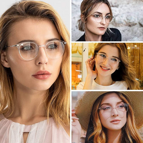 ZENOTTIC Round Optical Glasses Transparent Frame Clear Lens Eyewear Non-prescription Eyeglasses for Women...