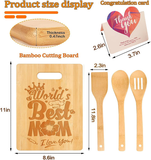 Gifts for Mom, Best Mom Birthday Gifts - Personalized Engraved Bamboo Cutting Board - Unique Mothers Day or Christmas Gift for Mom from Daughter S...