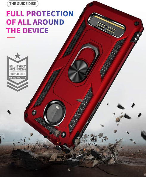 Military Grade Drop Impact for Motorola Moto Z4 Case,Moto Z4 Play Case 360 Metal Rotating Ring Kickstand Holder Magnetic Car Mount Armor Heavy Dut...