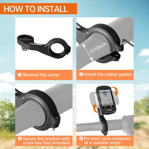 Ravemen AOM01 Out-Front Mount Compatible with Garmin Bike Computers and GoPro/ FR160 - Fit 31.8mm Handlebars...