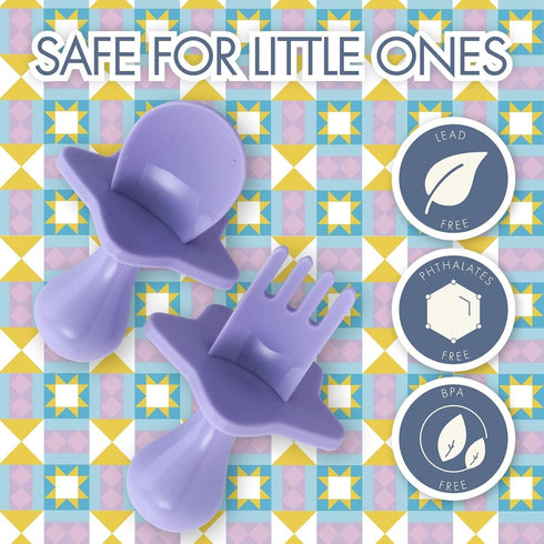 Nooli Toddler Utensils Toddler Eating Supplies Toddler Forks Silicone Baby Spoon, BPA Phthalates-Free, Dishwasher and Sterilizer Safe, Lavendar...
