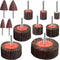 Abrasive Flap Wheel Sander 12Pack 80 Grit 1/4'' Shank Mounted Aluminum Oxide Cone Shape Sanding Wheel for Remove Rust...