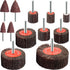 Abrasive Flap Wheel Sander 12Pack 80 Grit 1/4'' Shank Mounted Aluminum Oxide Cone Shape Sanding Wheel for Remove Rust...