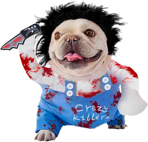 Deadly Dog Halloween Costumes Dog Clothes, Adjustable Halloween Costumes for Dogs Funny pet Wig cat Dog Cosplay Halloween Christmas, Dog Costumes ...