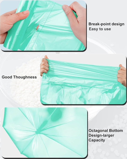 8 Gallon Trash Bags Bathroom Trash Bags, AYOTEE 40 Count Ultra Strong Unscented Garbage Bags Clear Trash Bags Waste Basket Liners for Bathroom, Ki...