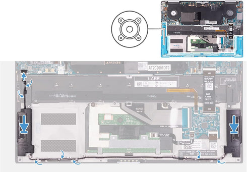 Deal4GO Internal Speaker Assembly F4VJK 0F4VJK PK23000YH00 Replacement for Dell XPS 13 7390 9310......