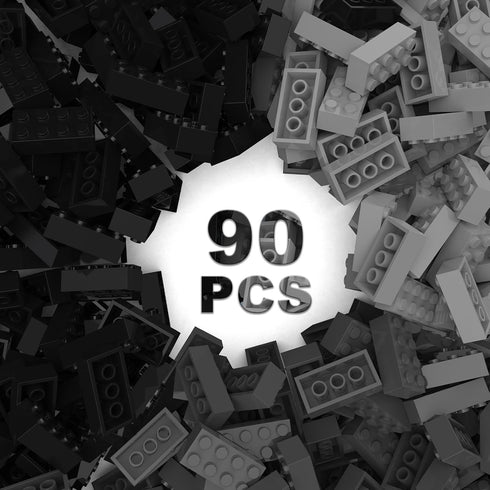 90 Pcs Classic Building Bricks, 2x4 Bulk Bricks, Compatible with Lego Parts and Pieces, Creative Building Block Toys for Boys Girls Ages 6 7 8 9 1...