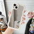 Jmltech for iPhone 15 Case Mirror Curly Wave Frame Shape Silicone Cute Shockproof Ultra Thin Protective Phone Case for iPhone 15 Beige Bumper...