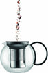 Bodum 34oz Assam Glass Tea Press with Stainless Steel Filter, Black Plastic Lid...