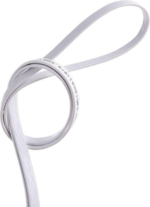 Cable Matters Cat6 Snagless Long Flat Ethernet Cable 50 ft in White with Nail-in Cable Clips...