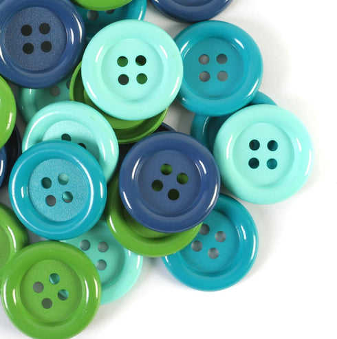 Blumenthal Lansing, 40pc, Green and Blue Favorite Findings Assorted Craft and Sewing Buttons, 40 Piece...