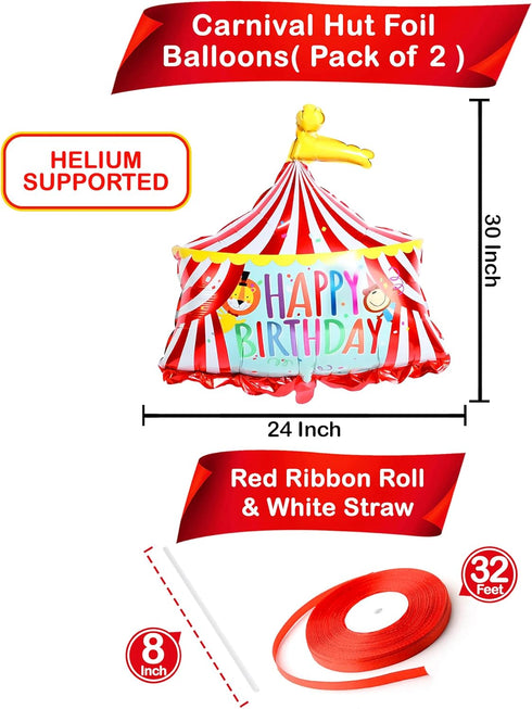 Katchon, Circus Tent Carnival Balloons - Gaint 30 Inch, Pack of 2 | Carnival Theme Party Decorations | Circus Balloons for Carnival Decorations | ...