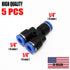 5 pc Y Union 6 mm 1/4" Splitter Pneumatic Connector Push in Fitting Air Hose...