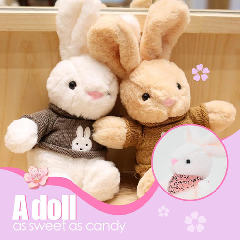Easter Bunny Plush Easter Stuffed Animal Cute Three Piece Plush Bunny Toy Matching Set - White Sister, Pink Sister, and Brown Brothers Bunny with ...