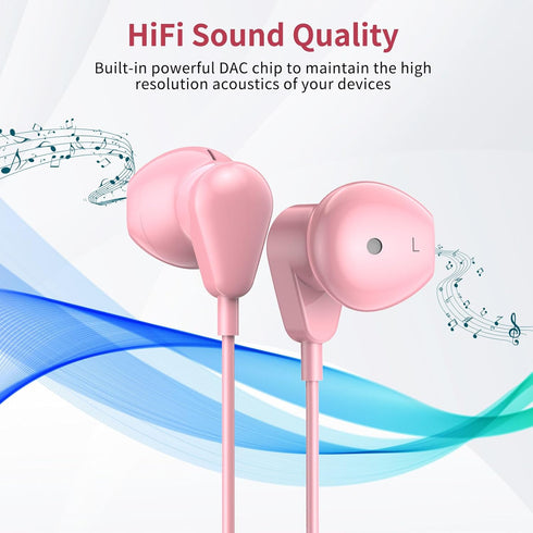 3.5mm Earbuds Wired Headphones for Samsung A25 A15 A14 A03S A23 Galaxy Note 5 8 9 S10E S10+ S8+ S9 Deep Bass 3.5mm Headset for iPhone iPad Google ...
