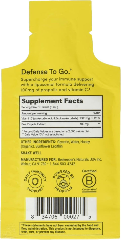 Beekeepers Naturals Propolis Liposomal with Vitamin C Single, 0.27 FZ...
