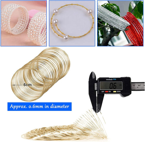 300Pcs Jewelry Beading Wire for Jewelry Making,KC Gold Jewelry Craft Wire Memory Wire Cuff for Jewelry Making DIY Bracelet Necklace Craft Supplies...