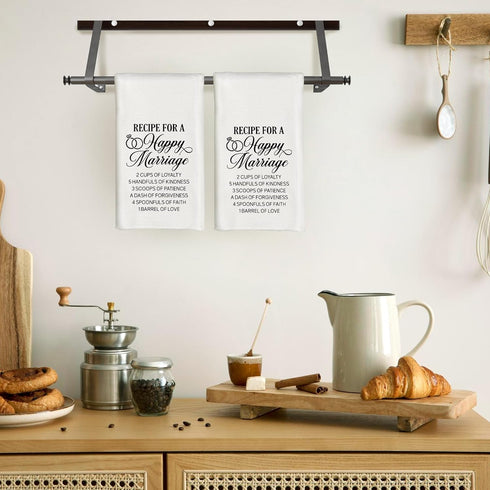 Funny Wedding Anniversary Engagement Gifts for Couples Newlyweds Wife Husband Bride Groom Him Her, Just Married Gifts, Recipe for a Happy Marriage...