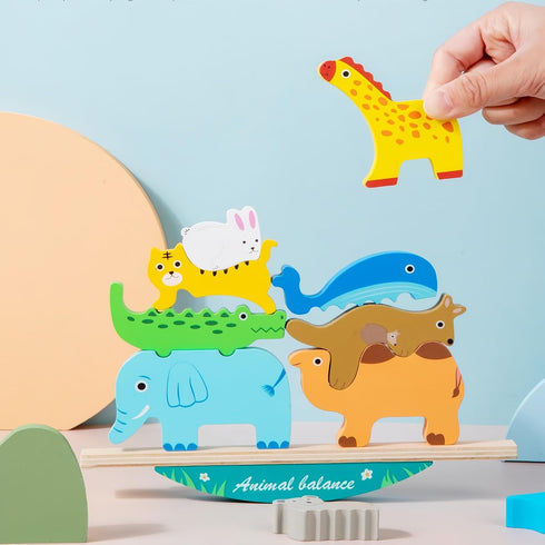 10pcs Wooden Animal Blocks Sorting & Stacking Toys for 3-5 Year Old Toddlers, Boys Girls Birthday Gift Preschool Educational Toys...