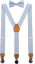 Little Boys' Suspenders and Bow Tie Set Adjustable with Round Metal Clips 30" Blue White Polka Dot...
