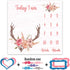 Monthly Milestone Blanket for Baby Girl, Deer Antler Flowers with Words Pink Baby Growth Chart Monthly Blanket | includes Markers 47"x47" BTLSPH68...