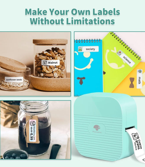 Phomemo Label Maker Machine with Tape, Q31 Mini Bluetooth Label Maker, Ink-Less Wireless Portabel Small Label Printer Machine for iOS/Android, The...