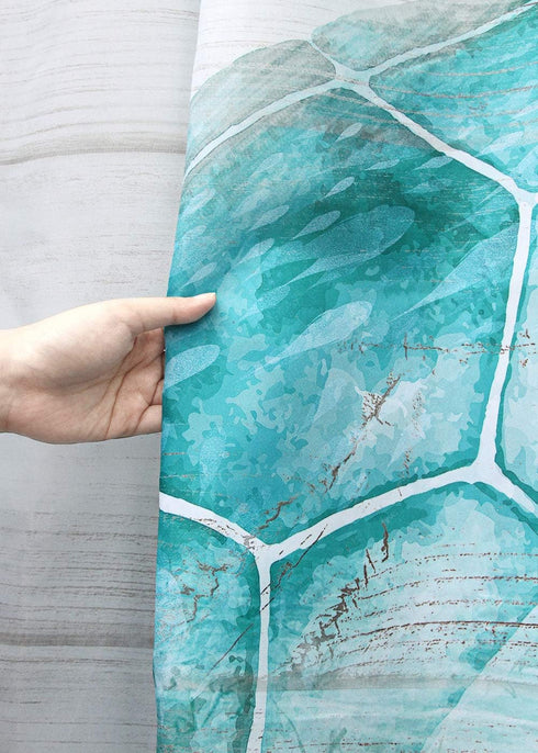 SUMGAR Blue Ocean Shower Curtains for Bathroom Stall Rv Coastal Beach Decoration Teal Sea Turtle Curtain Set with Hooks, 72 x 72 inch...