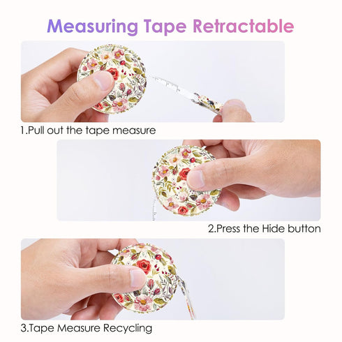 Tape Measure Body Measuring Tape ?Colour Printed Small Retractable Soft Tape Measure for Sewing Cloth Fabric Body Measurements?Leather Mini Body T...