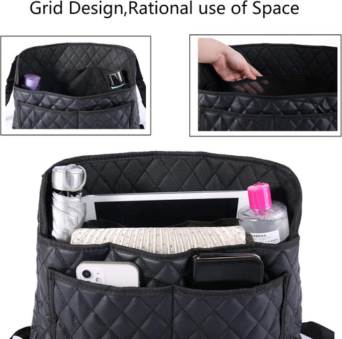 Car Pocket Handbag Holder Purse Hook for Car Leather Seat Back Organizer Holder Barrier of Backseat Pet Kids for Car Handbag Holder Between Two Se...