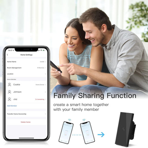 BSEED Smart Water Heater Switch,Work with Amazon Alexa,Google Assistant,WiFi Touch Switch with Smart Life APP Control and Timing Function,20A Blac...