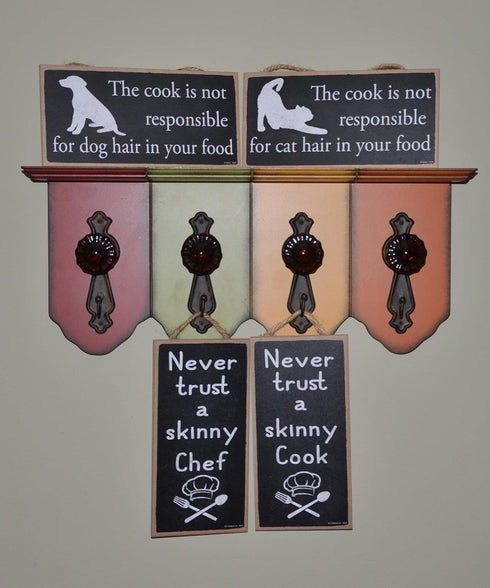 Popfizzy Cook Sign, Cat Decor, Funny Cooking Sign, Wood Cook Signs with Funny Sayings, Gift for Cooks, 5X10”...