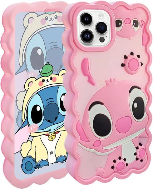 Compatible with iPhone 15 Pro/14 Pro/13 Pro Case, Cute 3D Cartoon Cool Soft Silicone Animal Character Waterproof Protector Boys Kids Girls Cover S...