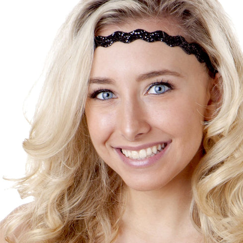 Hipsy Women's Adjustable NO SLIP Bling Glitter Headband Mixed Pack (Multiple Colors Sparkling Jewels 5pk)...