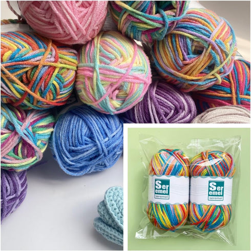2 Pcs ?2 * 48g/2 * 142yards?Crochet/Knitting Rainbow Yarn,Multicolor Variegated 100% Acrylic Yarn,Crochet Yarn for Beginners,Soft Yarn for Crochet...