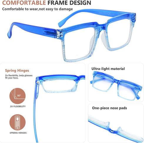 Eyekepper Design Reading Glasses for Women - Fashionable Oversized Readers - Blue +4.00...